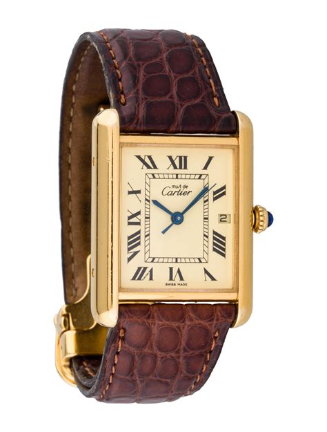 cartier men's tank watch|authentic cartier tank watch.